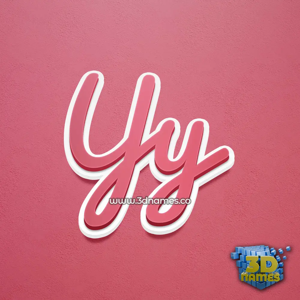 yy in Red Scribble style - 3D name wallpaper