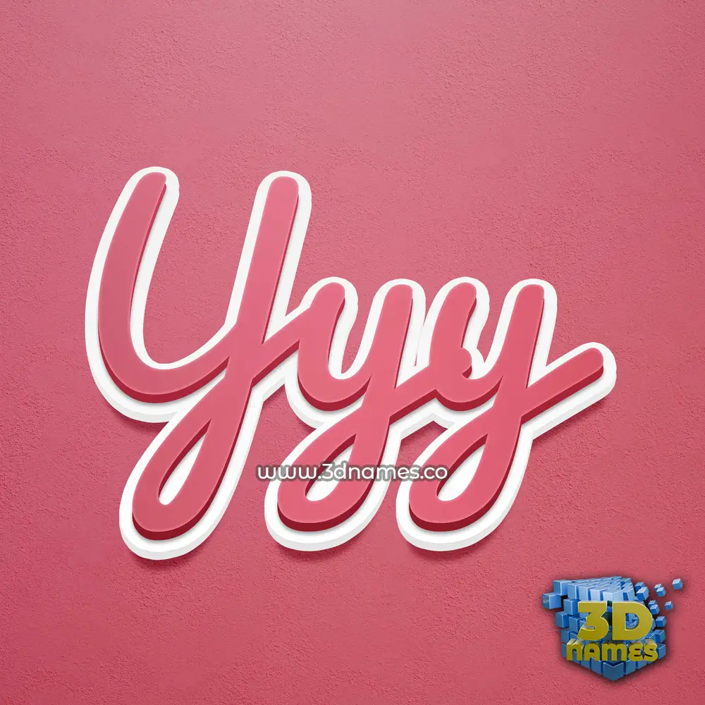 yyy in Red Scribble style - 3D name wallpaper