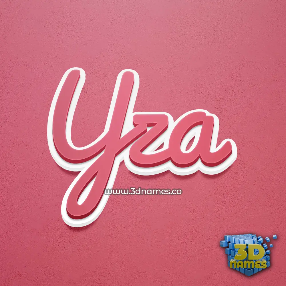 yza in Red Scribble style - 3D name wallpaper