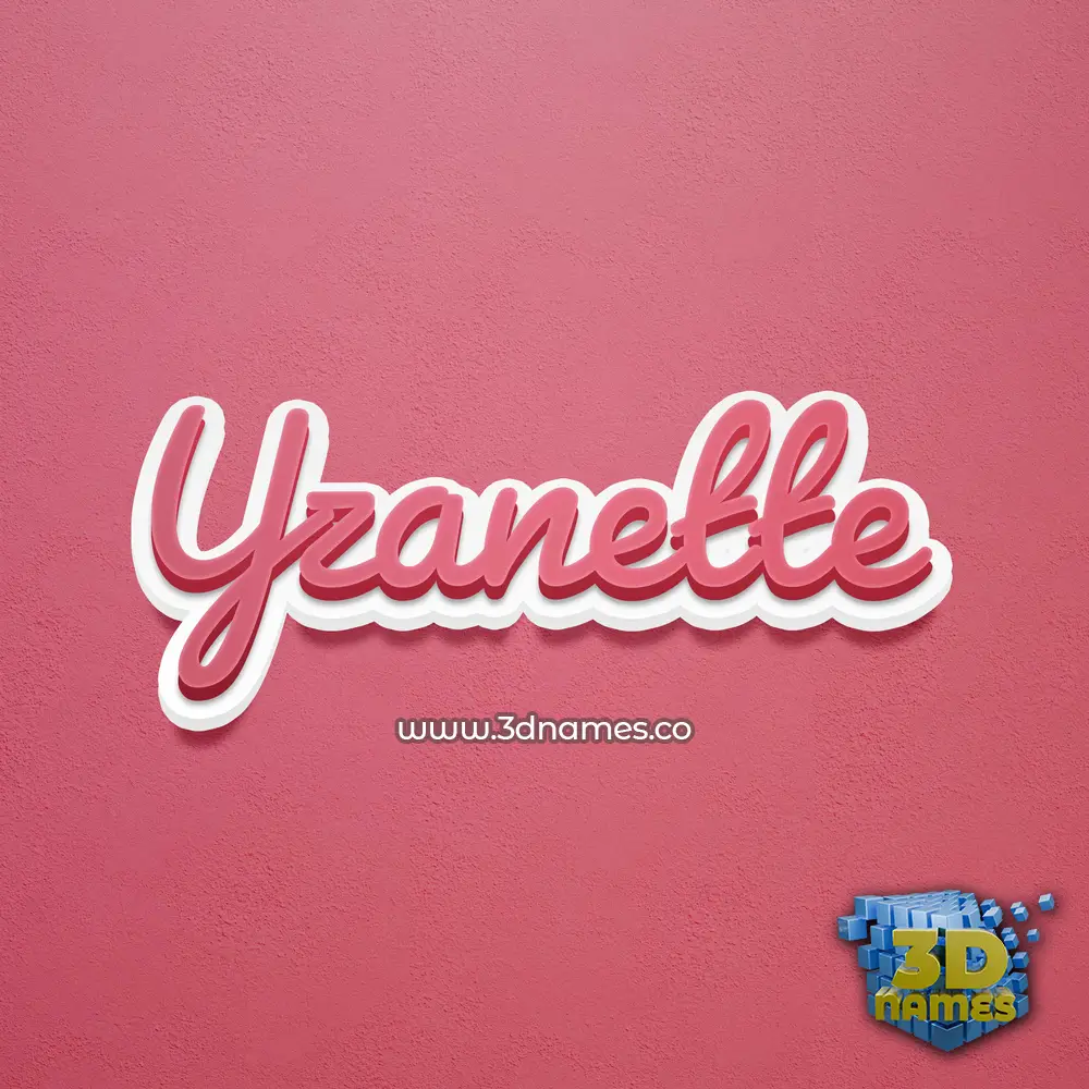 yzanette in Red Scribble style - 3D name wallpaper