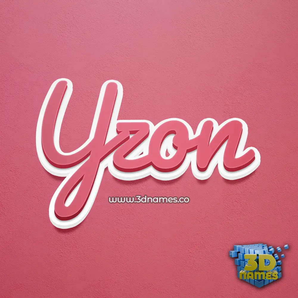 yzon in Red Scribble style - 3D name wallpaper