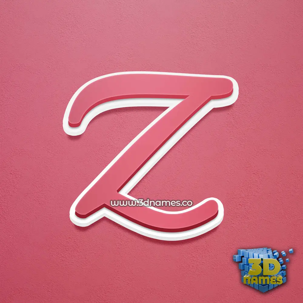 z in Red Scribble style - 3D name wallpaper