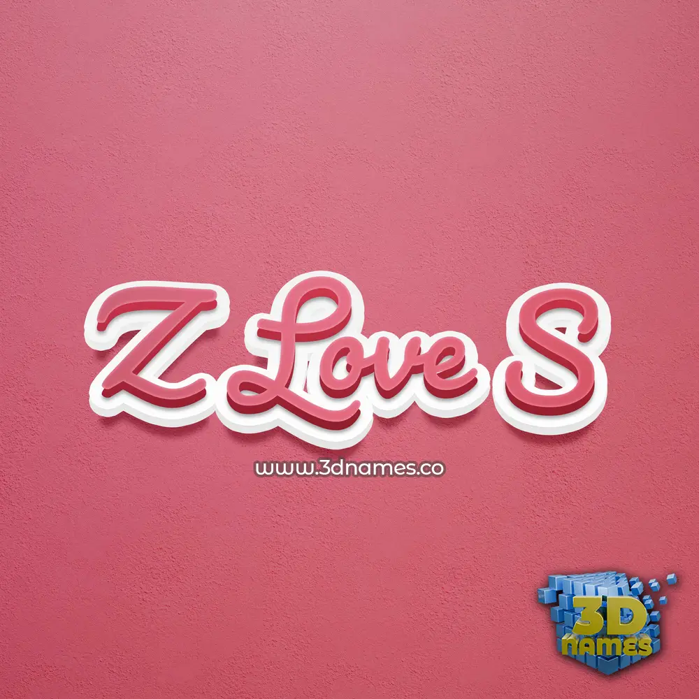 z love s in Red Scribble style - 3D name wallpaper