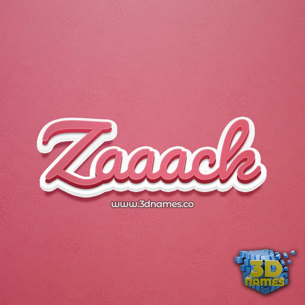 zaaack in Red Scribble style - 3D name wallpaper