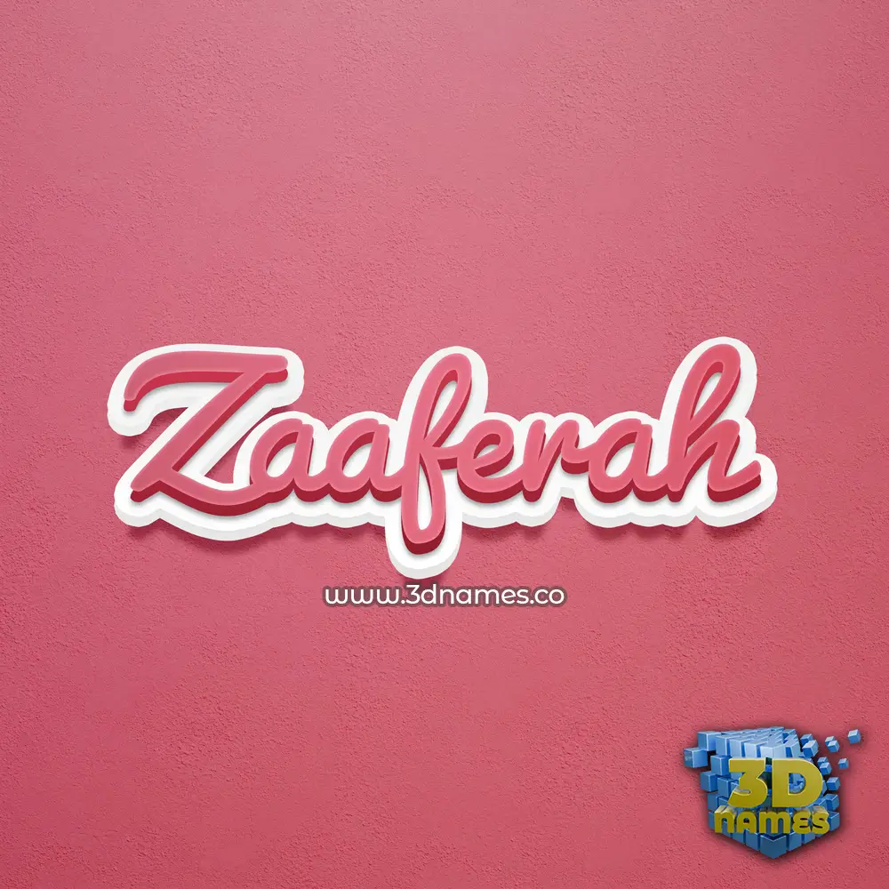 zaaferah in Red Scribble style - 3D name wallpaper
