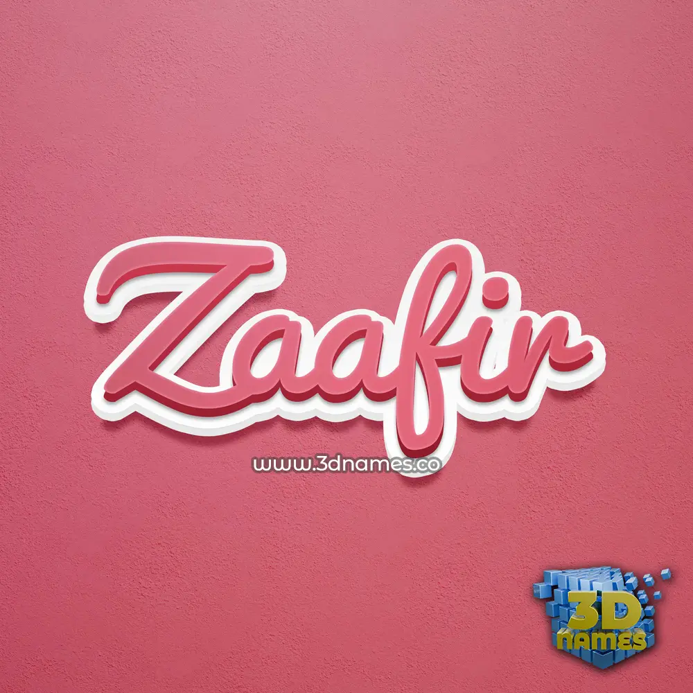 zaafir in Red Scribble style - 3D name wallpaper