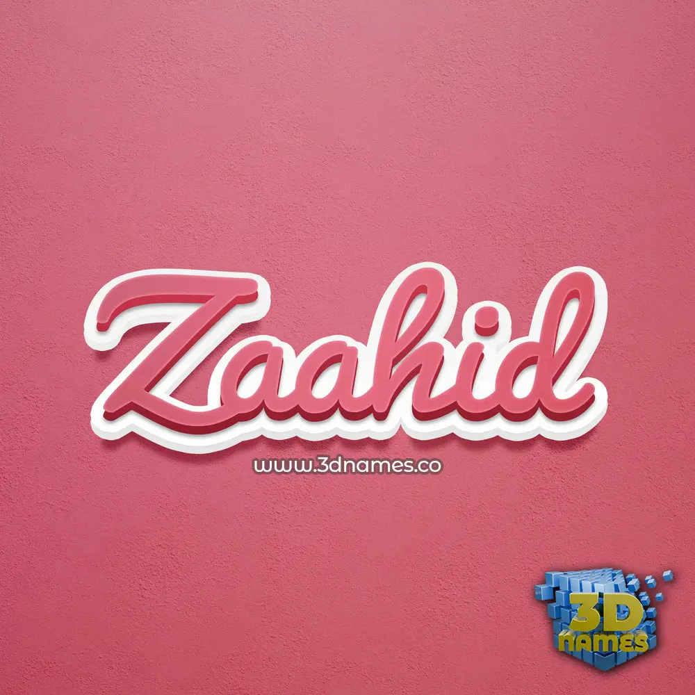 zaahid in Red Scribble style - 3D name wallpaper
