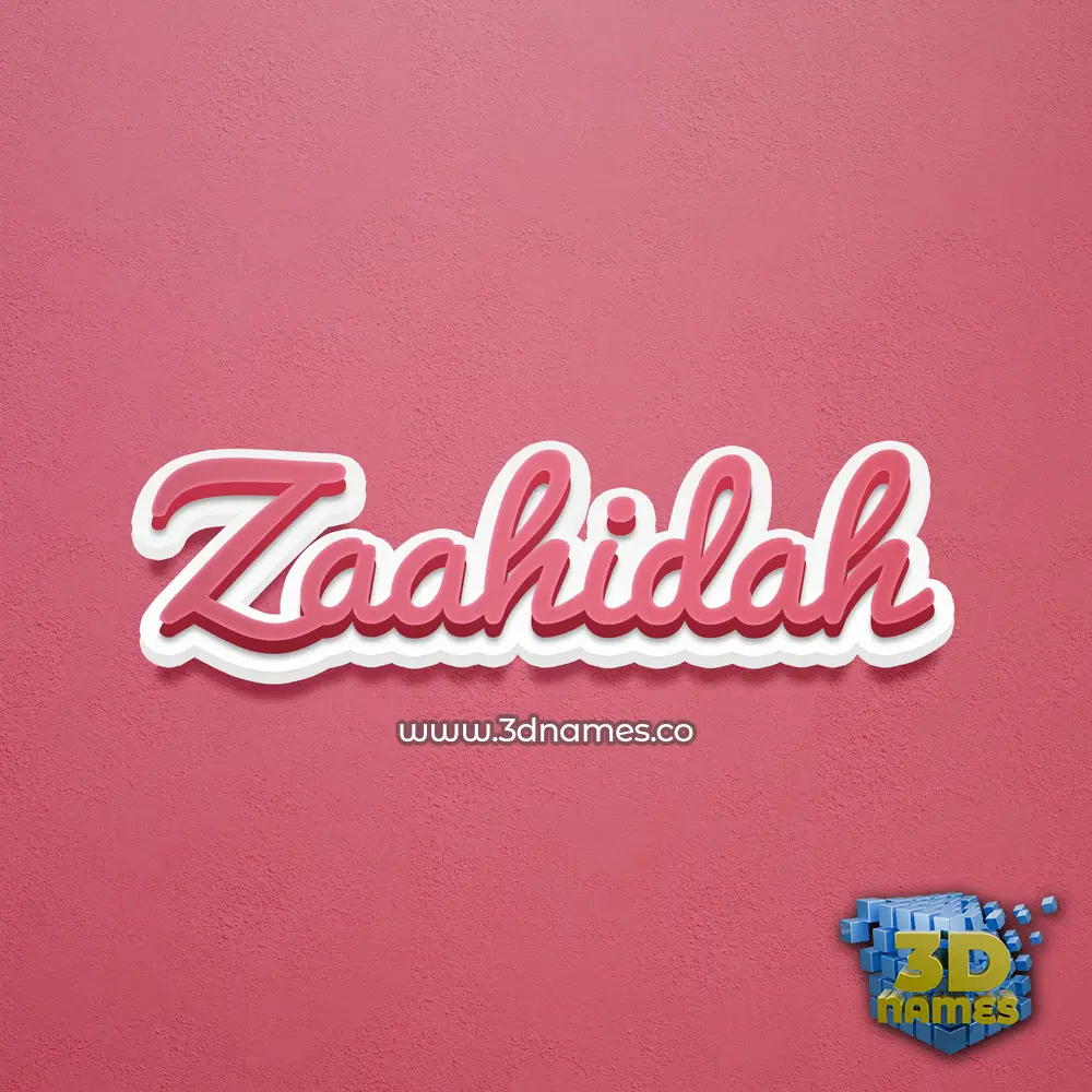 zaahidah in Red Scribble style - 3D name wallpaper
