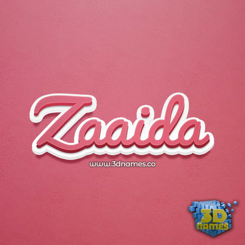 zaaida in Red Scribble style - 3D name wallpaper