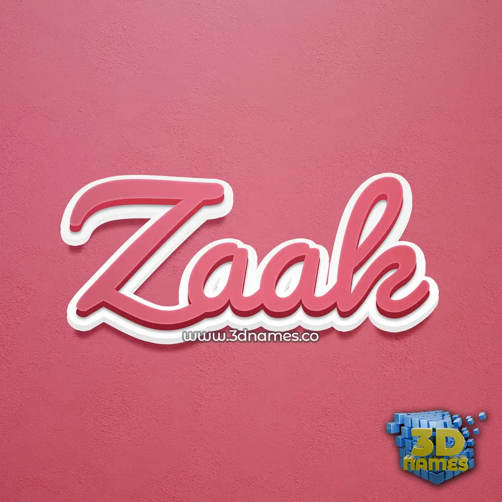zaak in Red Scribble style - 3D name wallpaper