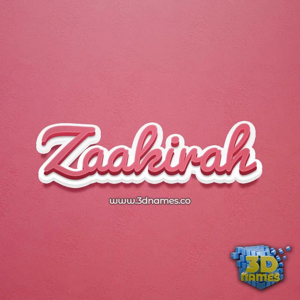 zaakirah in Red Scribble style - 3D name wallpaper
