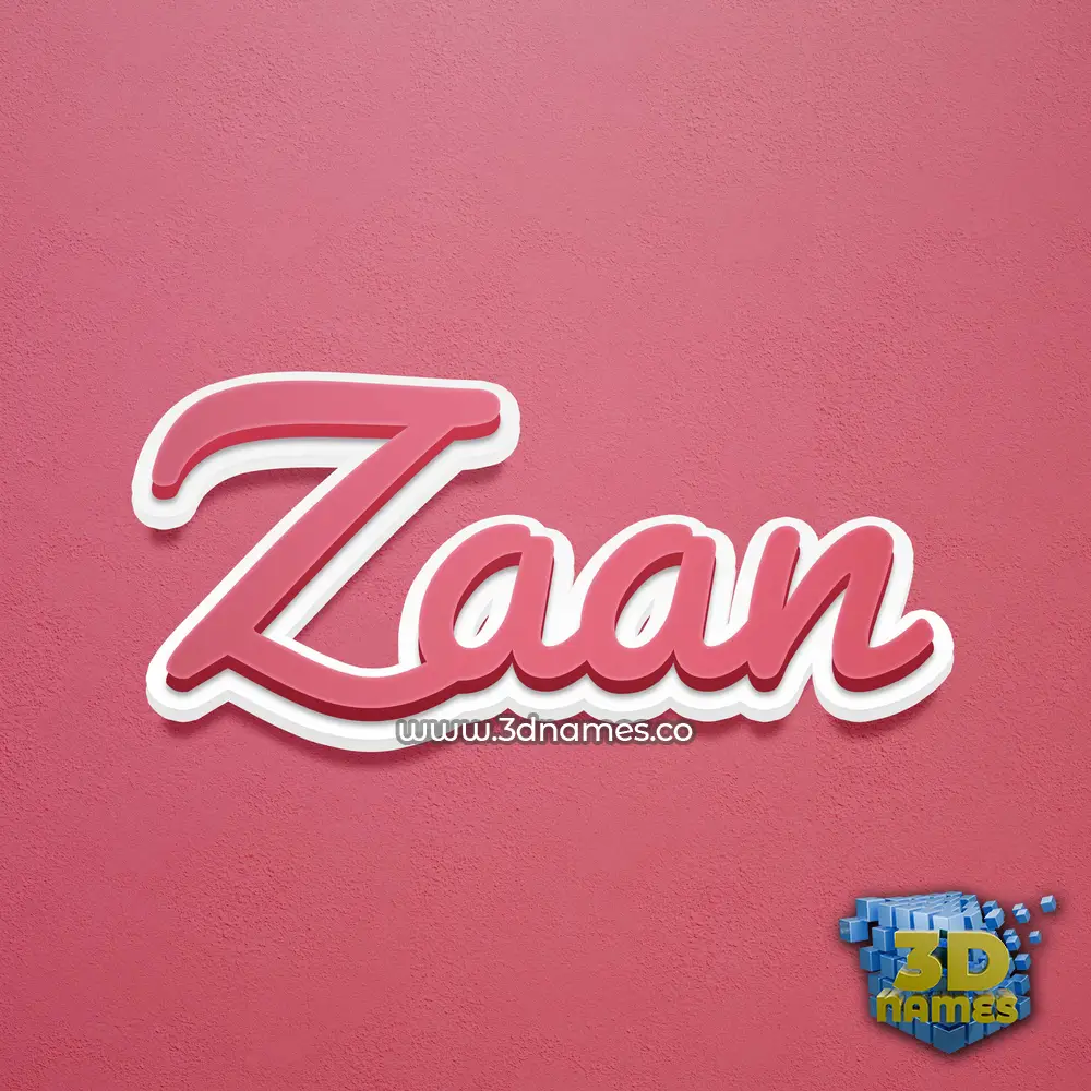 zaan in Red Scribble style - 3D name wallpaper