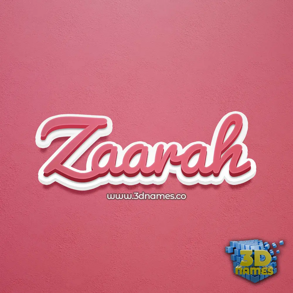 zaarah in Red Scribble style - 3D name wallpaper