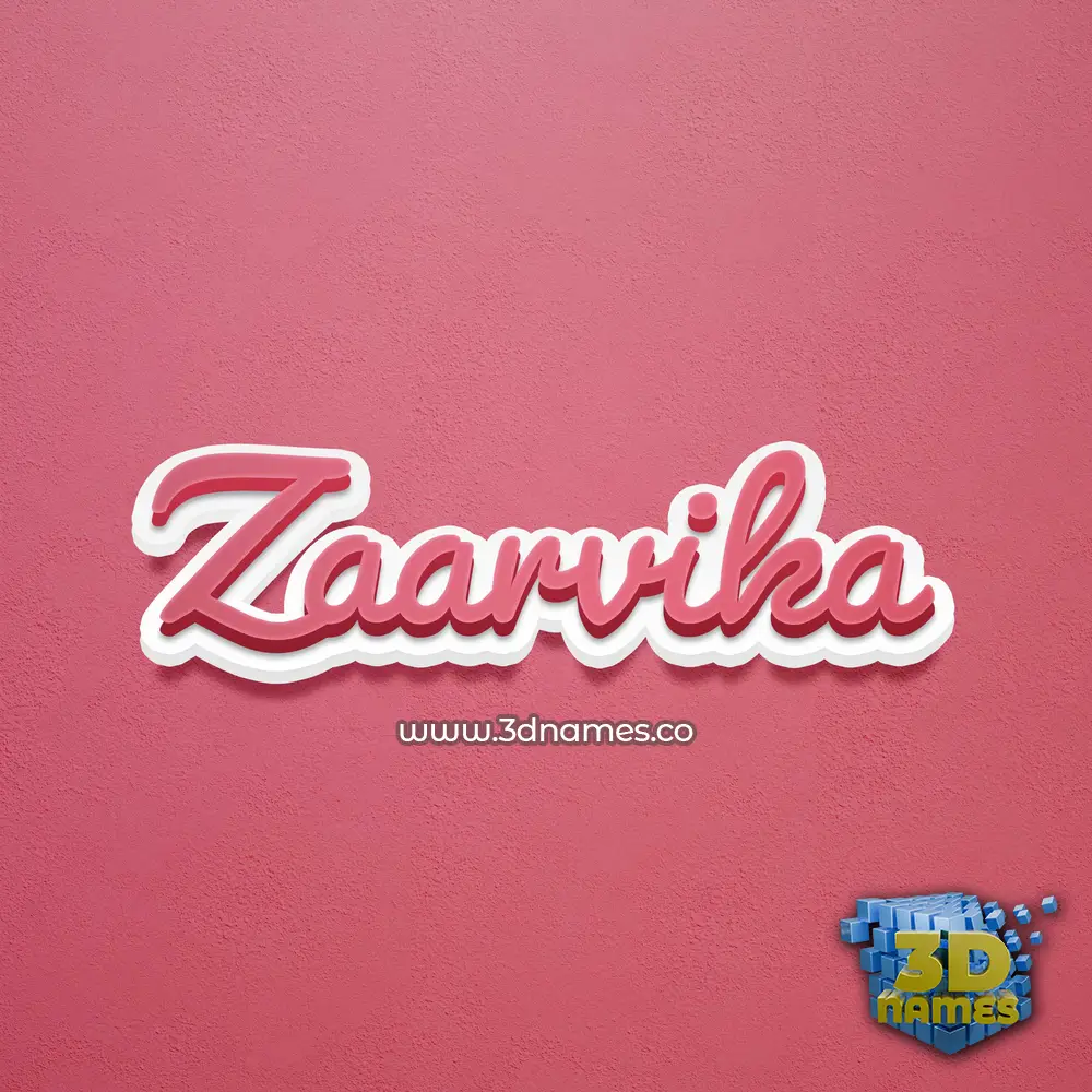 zaarvika in Red Scribble style - 3D name wallpaper