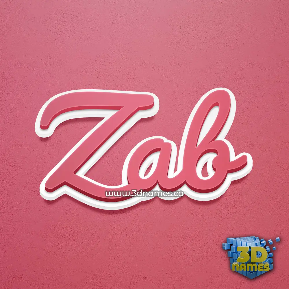 zab in Red Scribble style - 3D name wallpaper