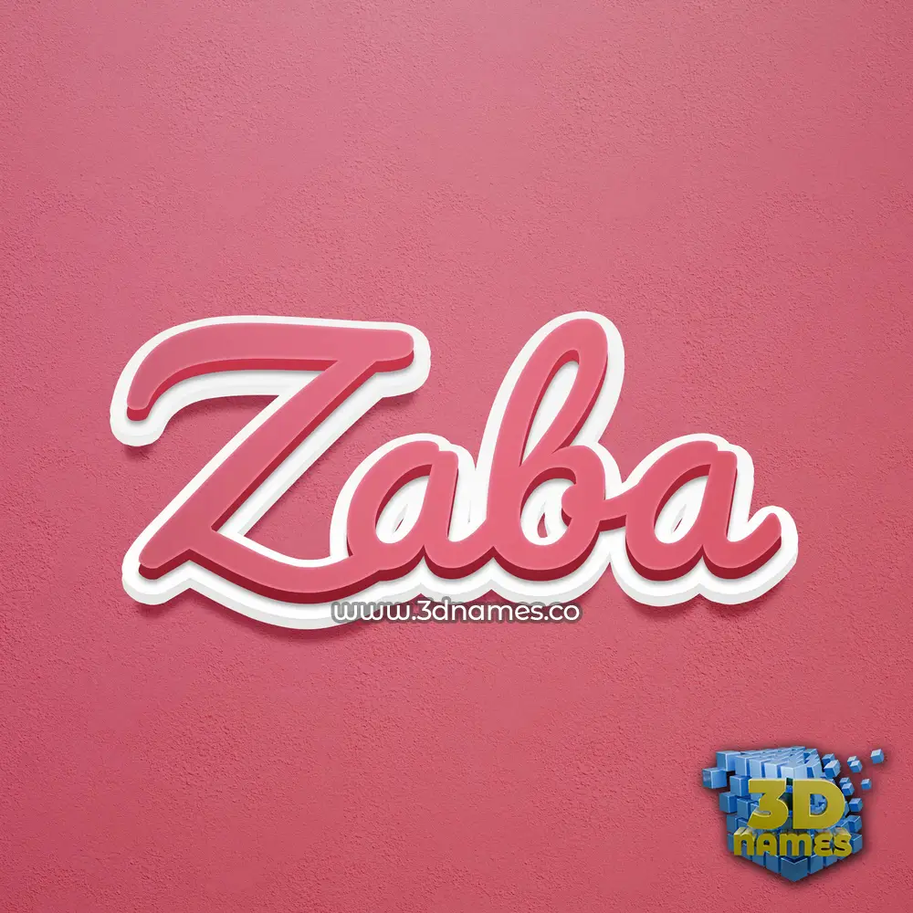 zaba in Red Scribble style - 3D name wallpaper