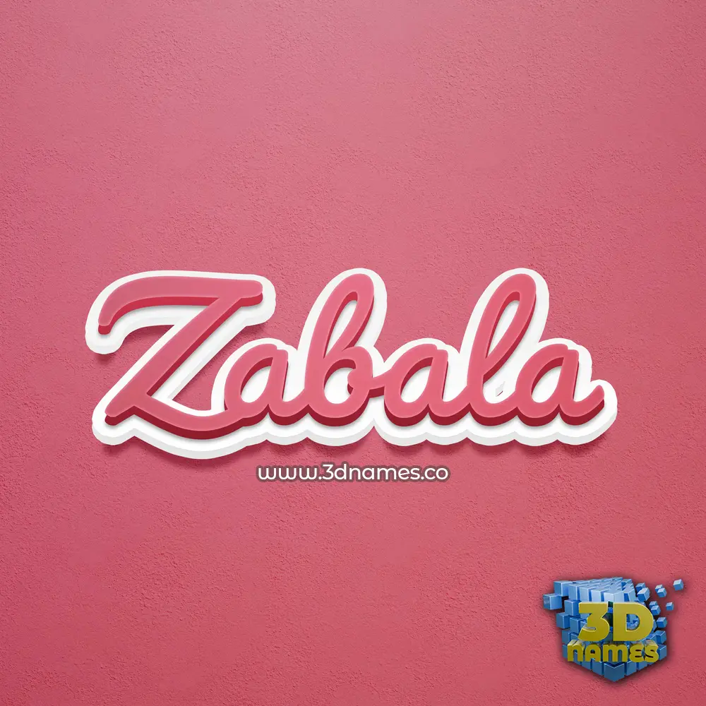zabala in Red Scribble style - 3D name wallpaper