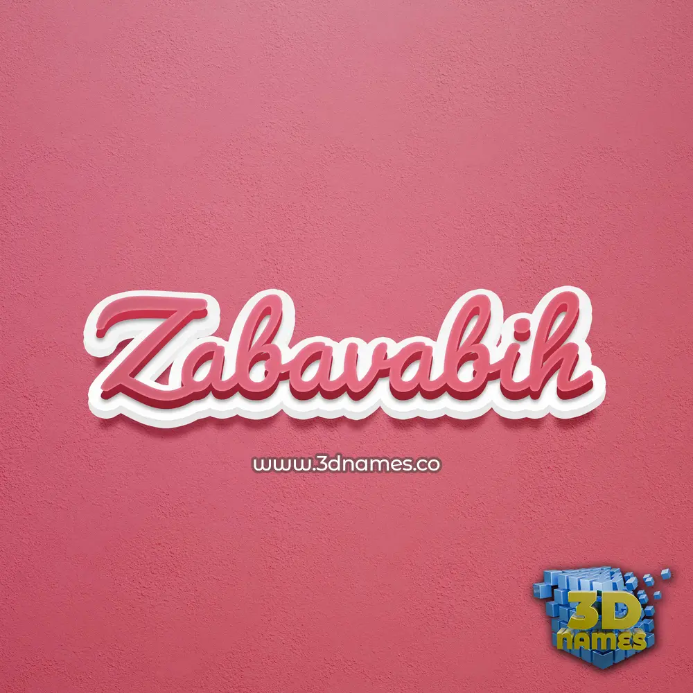 zabavabih in Red Scribble style - 3D name wallpaper