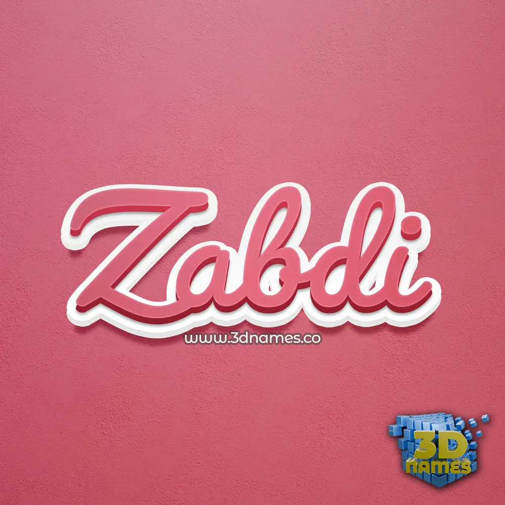 zabdi in Red Scribble style - 3D name wallpaper