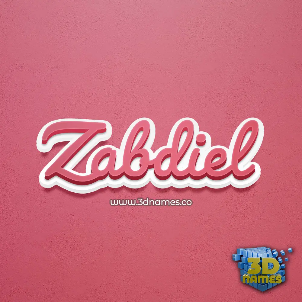 zabdiel in Red Scribble style - 3D name wallpaper