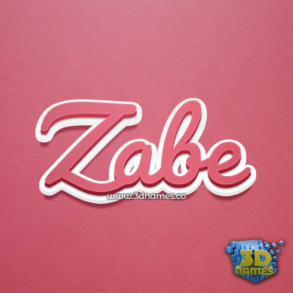 zabe in Red Scribble style - 3D name wallpaper