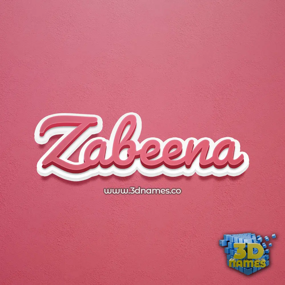 zabeena in Red Scribble style - 3D name wallpaper