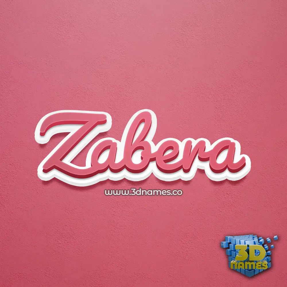 zabera in Red Scribble style - 3D name wallpaper
