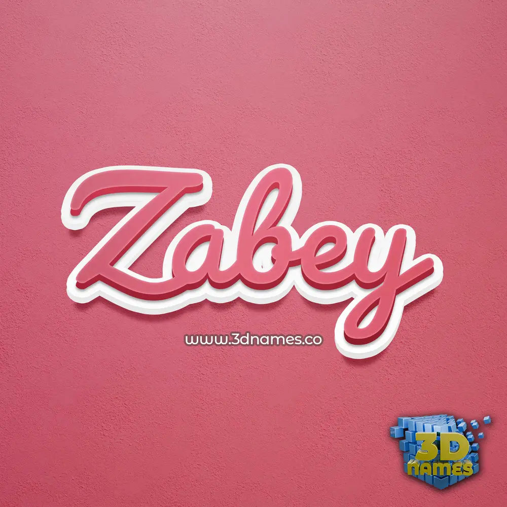 zabey in Red Scribble style - 3D name wallpaper