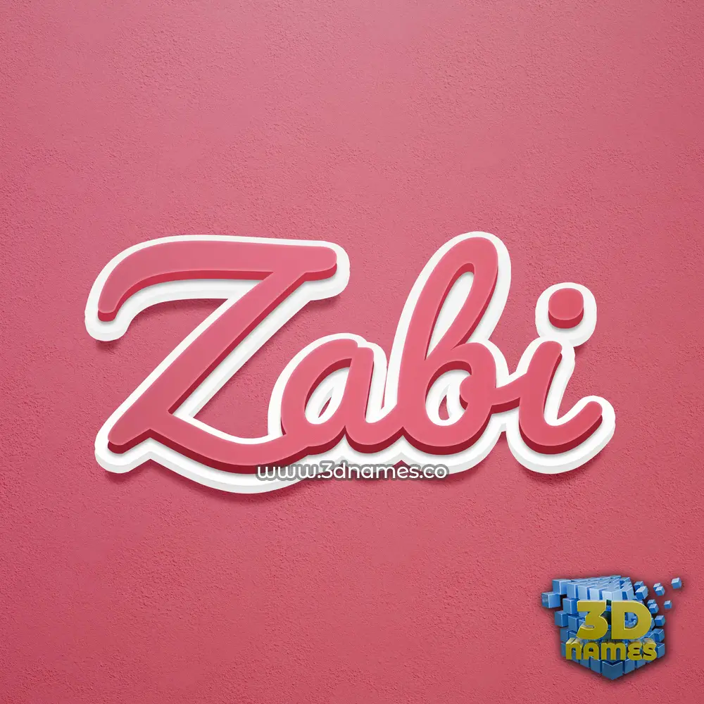 zabi in Red Scribble style - 3D name wallpaper