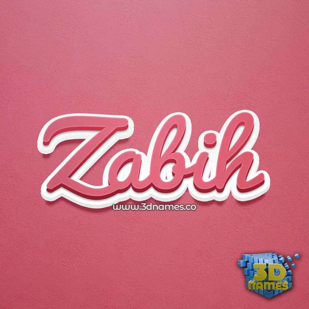 zabih in Red Scribble style - 3D name wallpaper