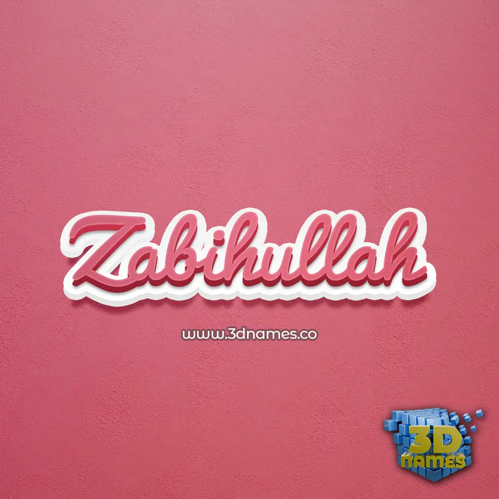 zabihullah in Red Scribble style - 3D name wallpaper