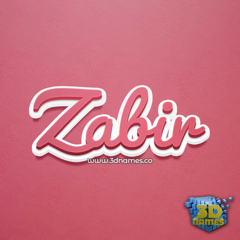 zabir in Red Scribble style - 3D name wallpaper