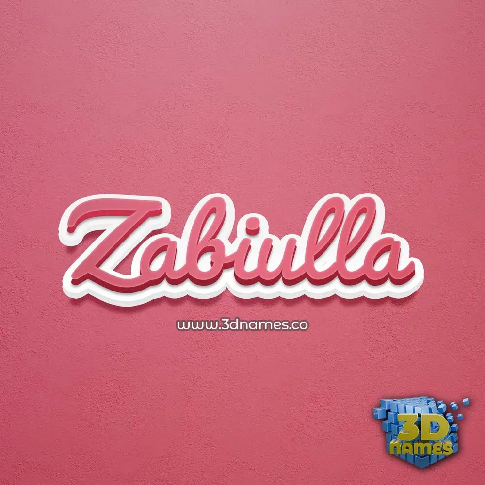 zabiulla in Red Scribble style - 3D name wallpaper