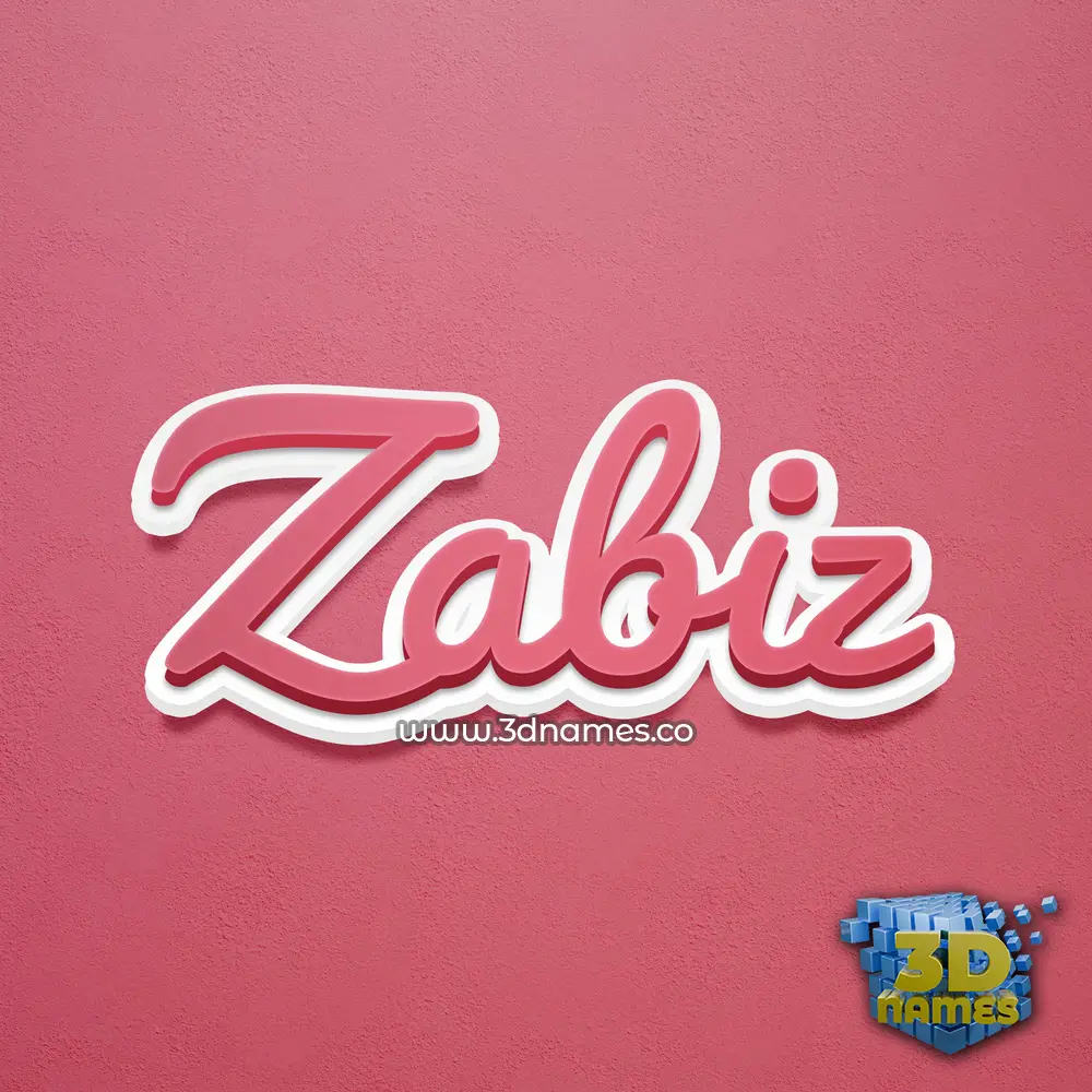 zabiz in Red Scribble style - 3D name wallpaper