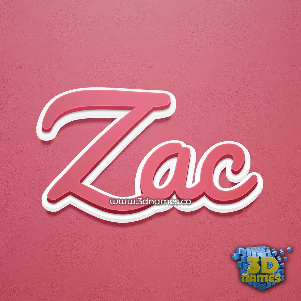 zac in Red Scribble style - 3D name wallpaper