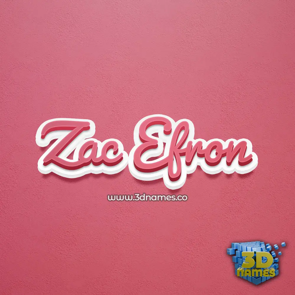 zac efron in Red Scribble style - 3D name wallpaper