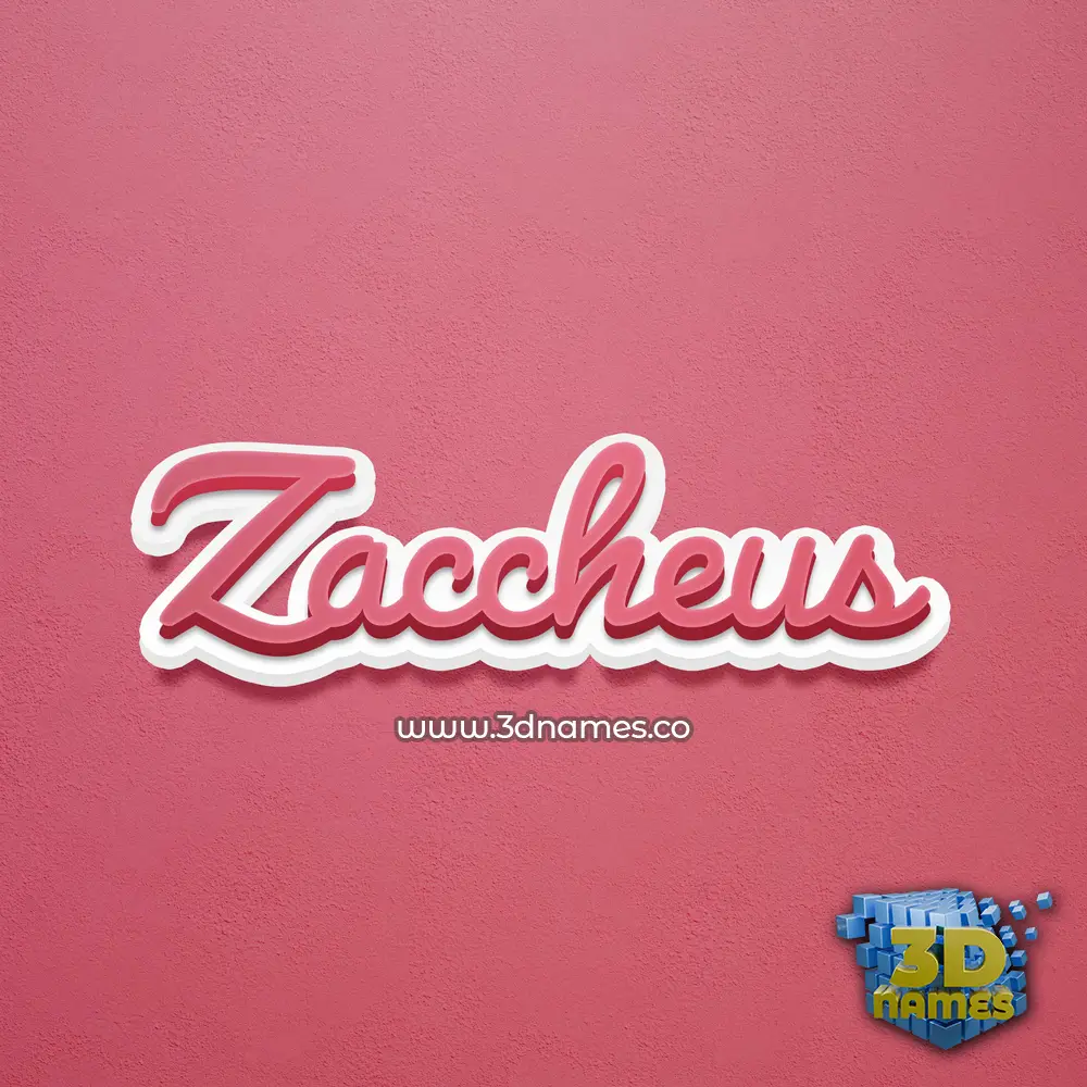 zaccheus in Red Scribble style - 3D name wallpaper