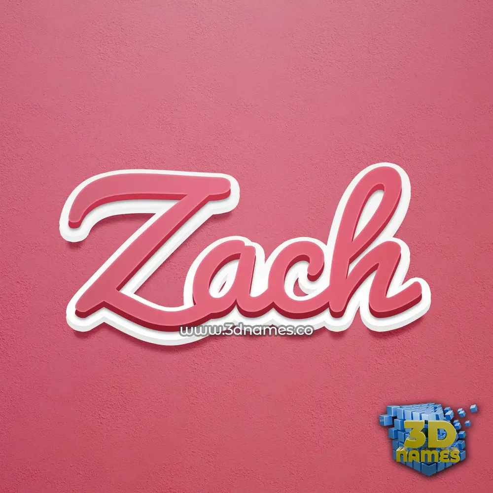 zach in Red Scribble style - 3D name wallpaper