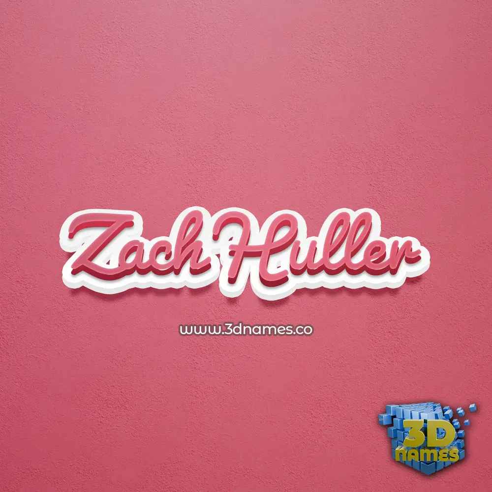 zach huller in Red Scribble style - 3D name wallpaper