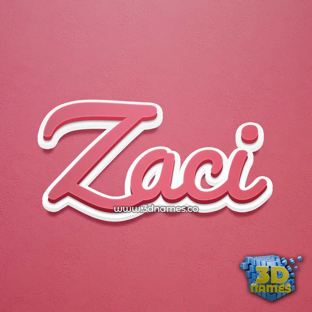 zaci in Red Scribble style - 3D name wallpaper