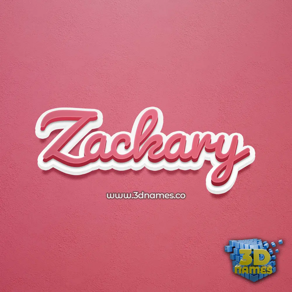 zackary in Red Scribble style - 3D name wallpaper