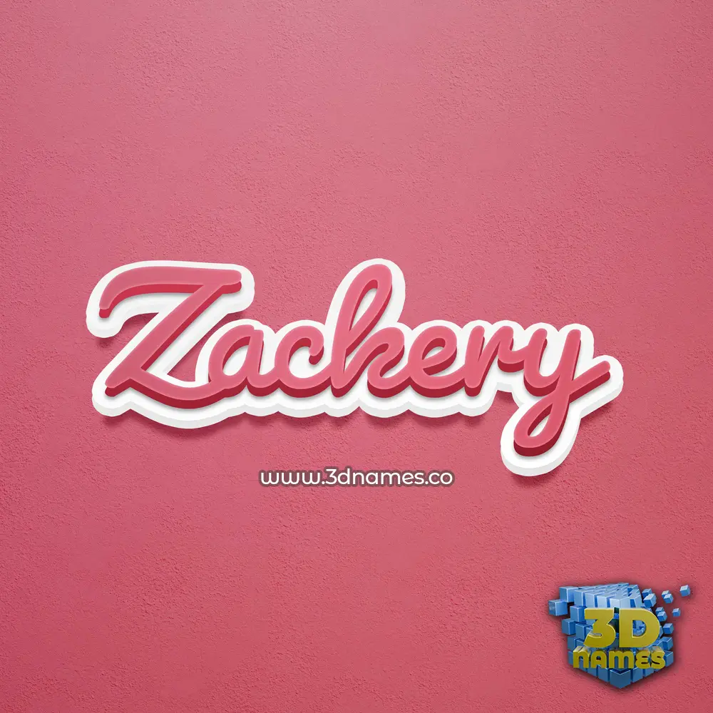 zackery in Red Scribble style - 3D name wallpaper