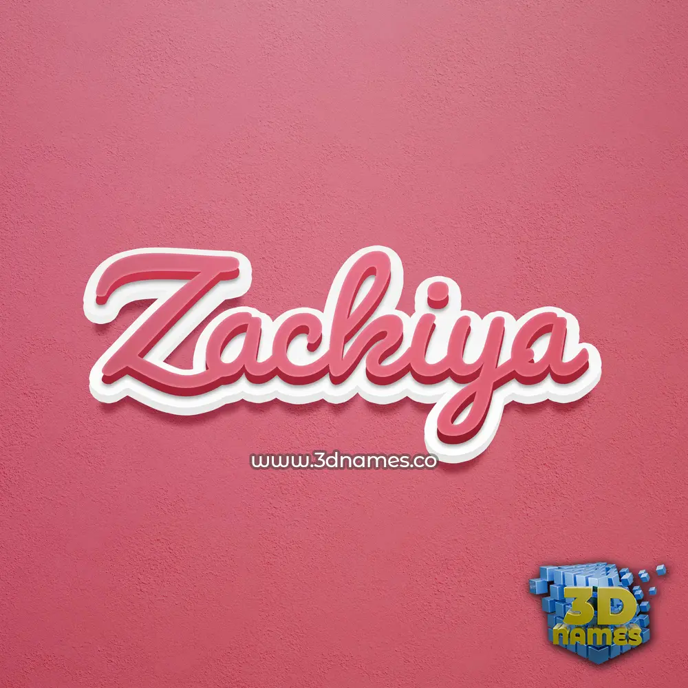 zackiya in Red Scribble style - 3D name wallpaper