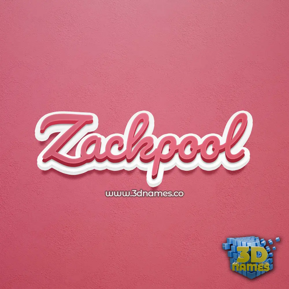 zackpool in Red Scribble style - 3D name wallpaper