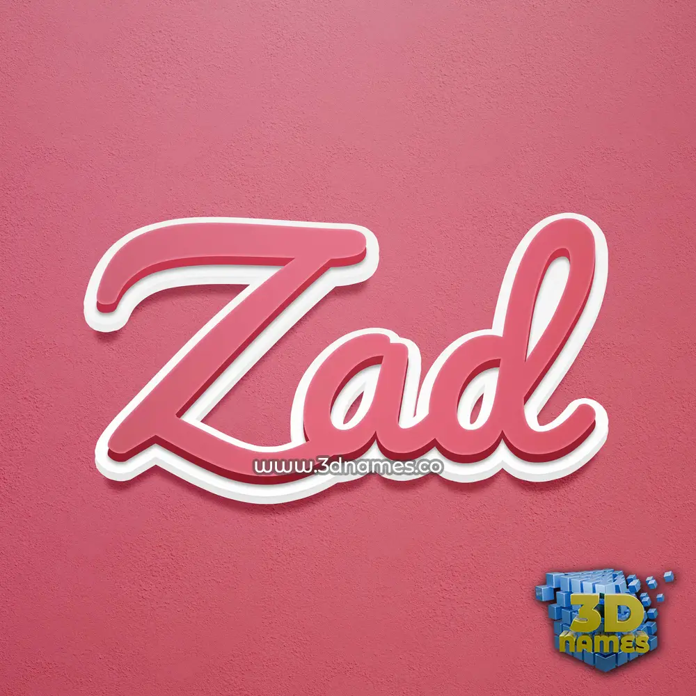 zad in Red Scribble style - 3D name wallpaper
