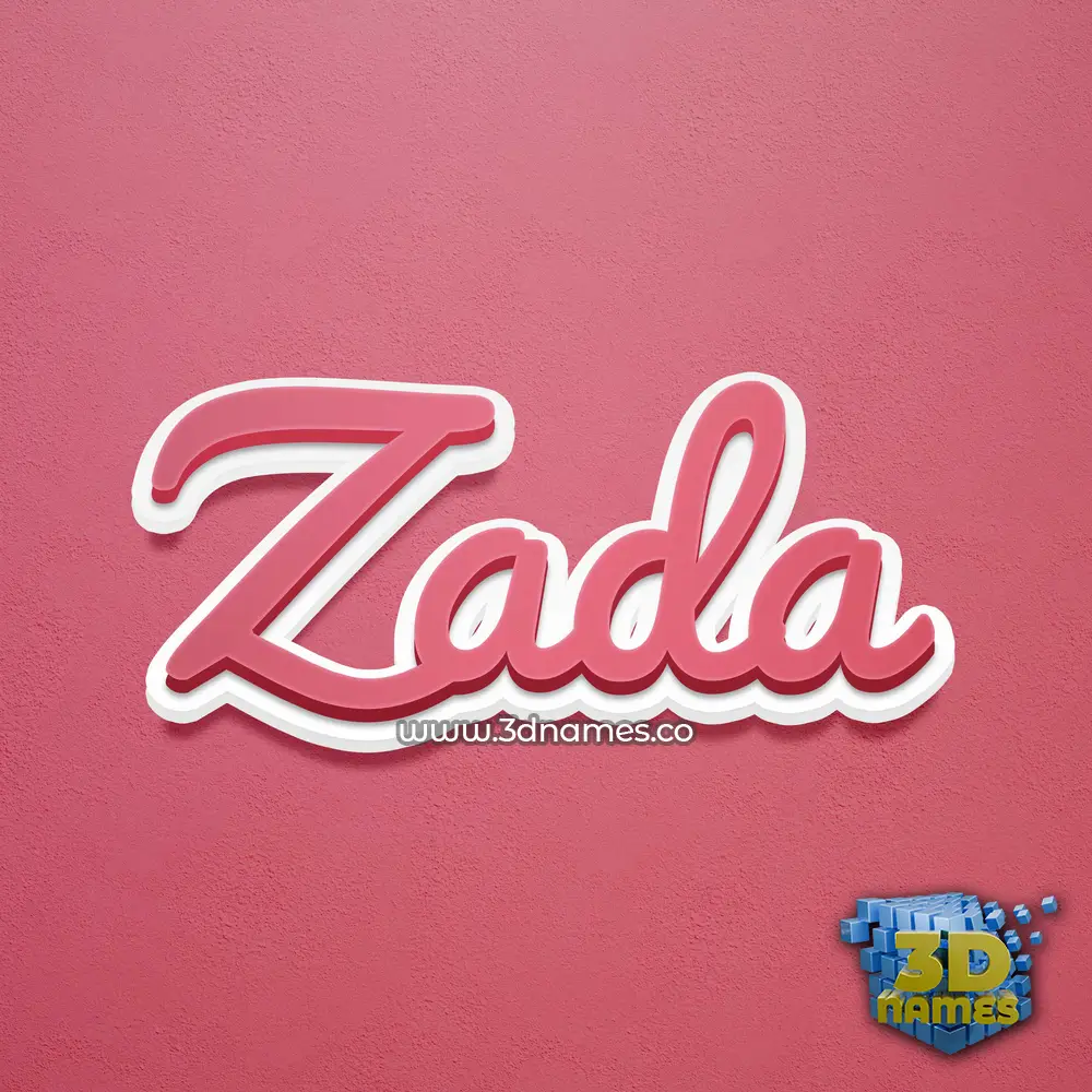zada in Red Scribble style - 3D name wallpaper