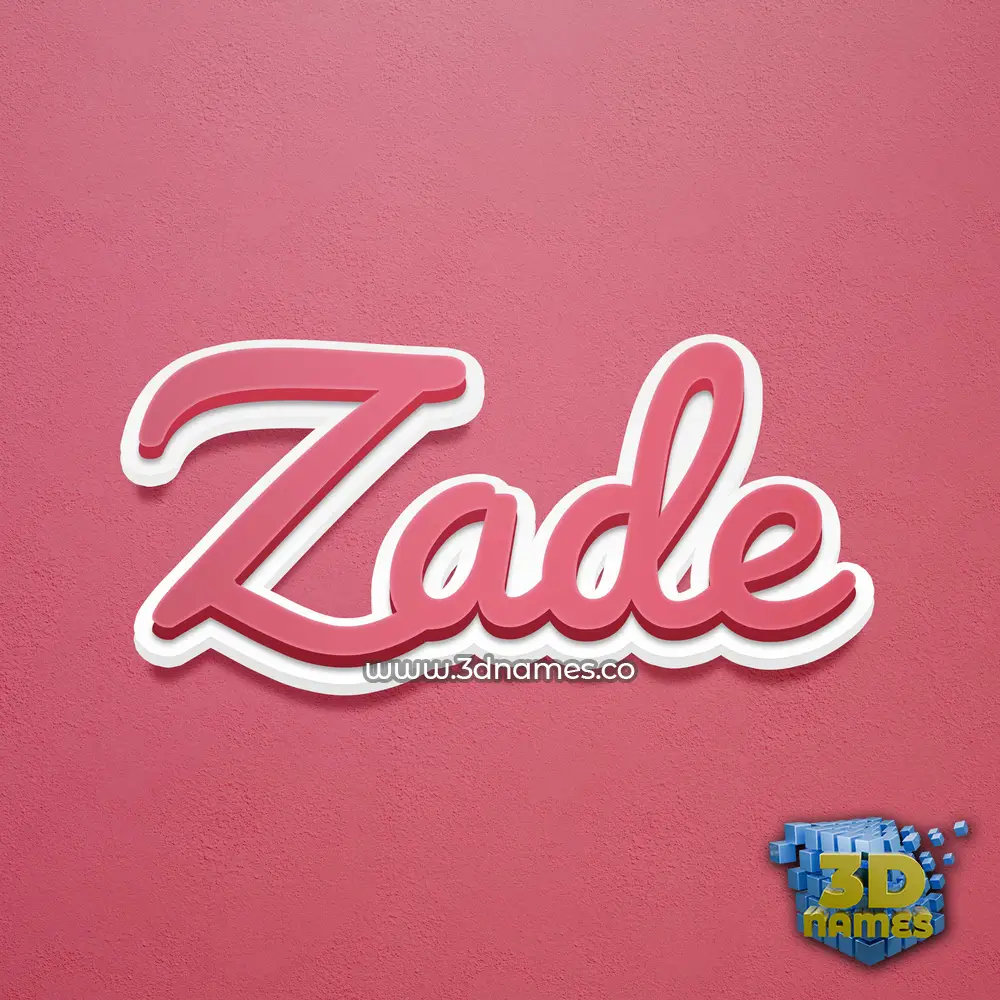 zade in Red Scribble style - 3D name wallpaper
