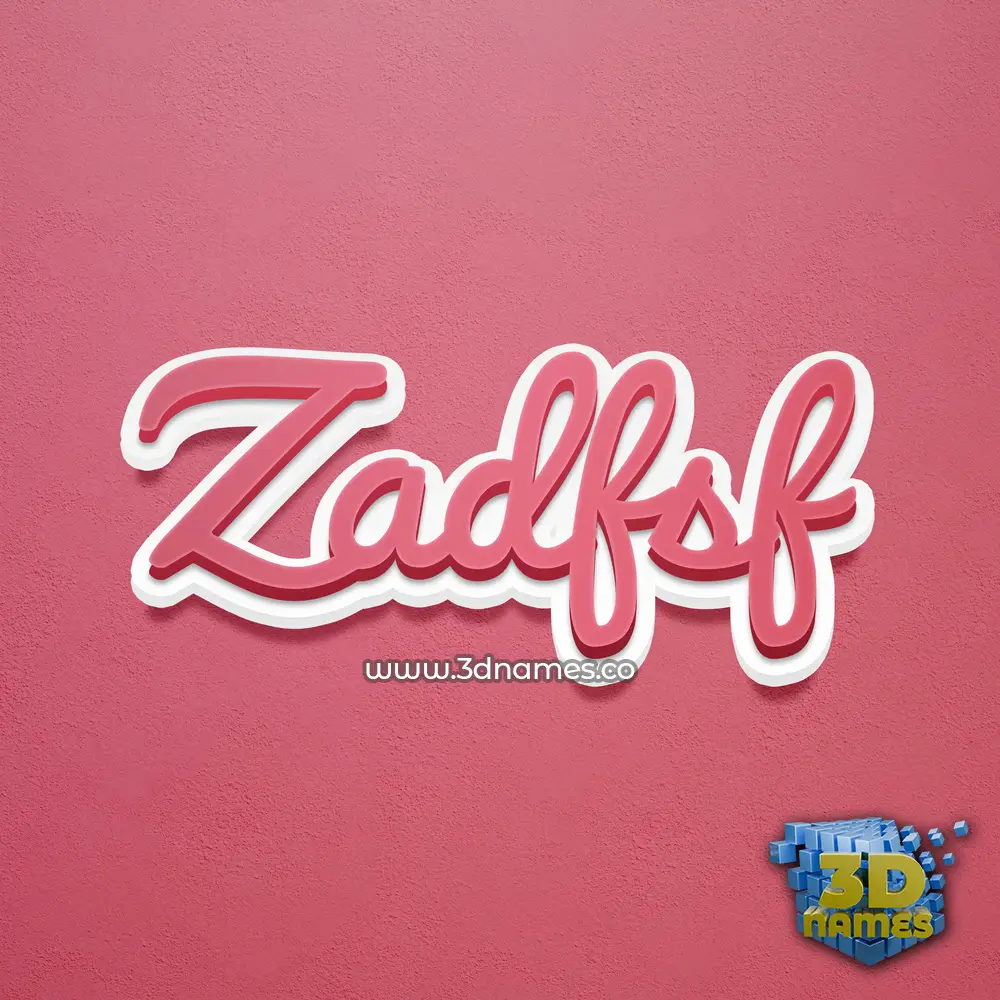 zadfsf in Red Scribble style - 3D name wallpaper