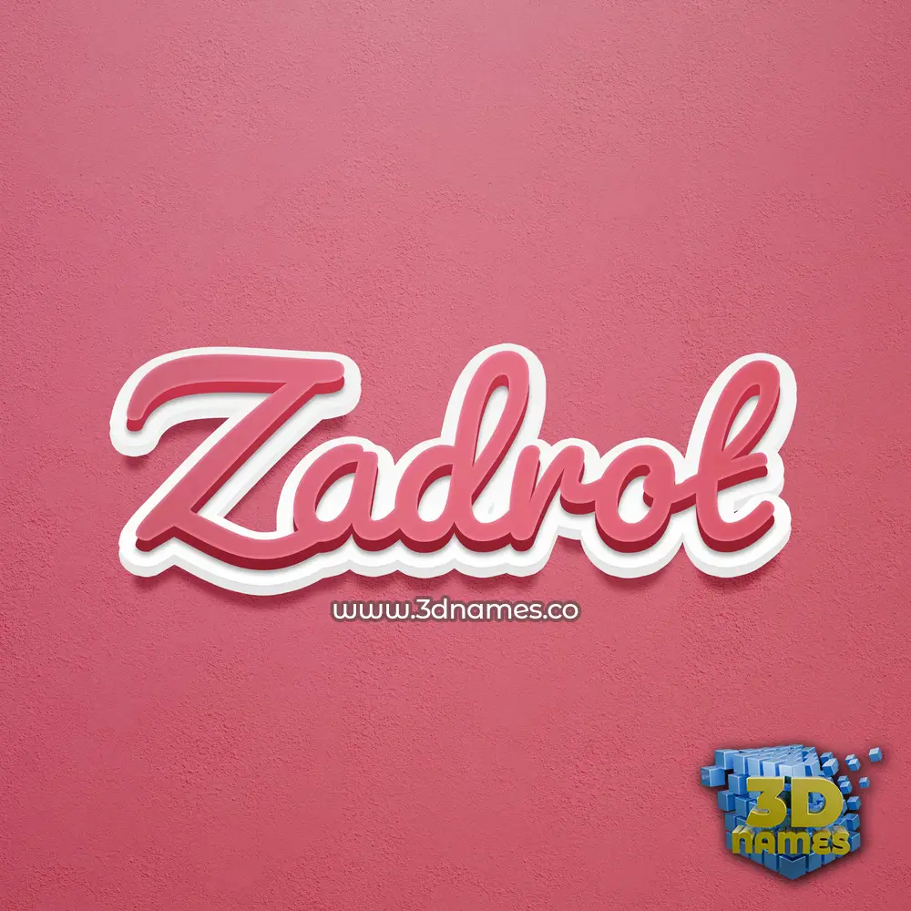 zadrot in Red Scribble style - 3D name wallpaper