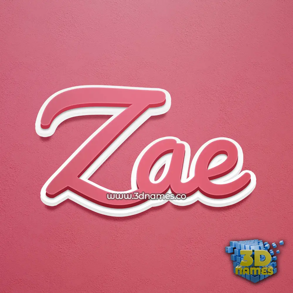 zae in Red Scribble style - 3D name wallpaper